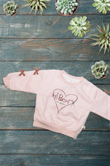 Hi Bear Ribbon Sleeve Sweatshirt