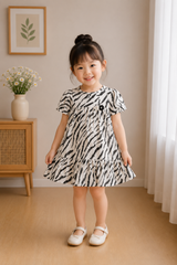 Zebra Print Frill Dress