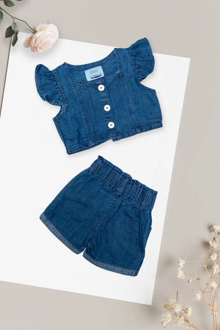 Flutter Sleeve Denim Co-Ord Set