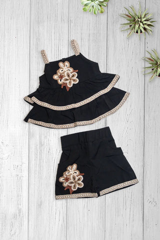 Midnight Bloom Frill Co-ord Set