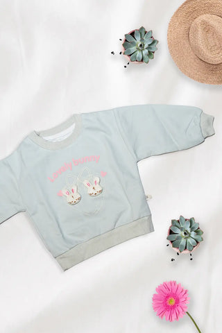 Lovely Bunny Sky Blue Sweatshirt