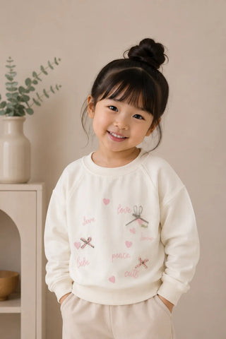 Love Heart Cream Sweatshirt