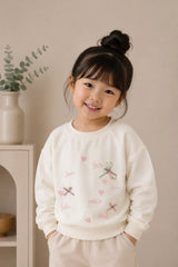 Love Heart Cream Sweatshirt