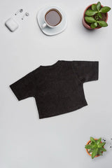 Midnight Ribbed Crop Top