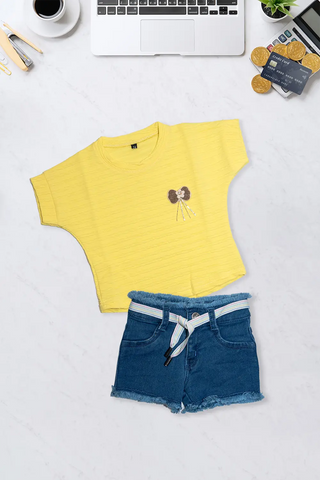 Sunny Denim Shorts Set