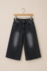 Charcoal Wash Wide-Leg Denim Pant