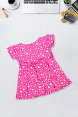 Pink Heart Print Party Dress