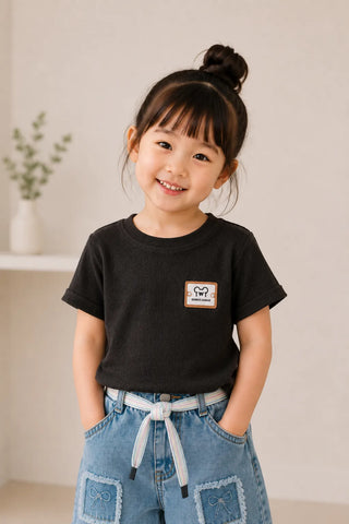 Midnight Ribbed Crop Top