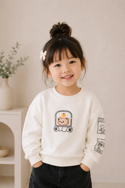 Cute Bear Patch Sweatshirt