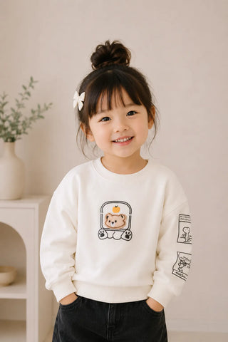 Cute Bear Patch Sweatshirt