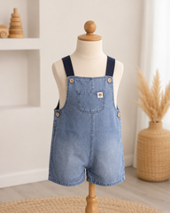 Blue Denim Short Dungaree For Girls