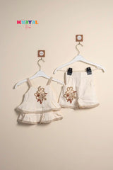 Cream Floral Ruffle Top & Shorts Girls Co-Ord Set