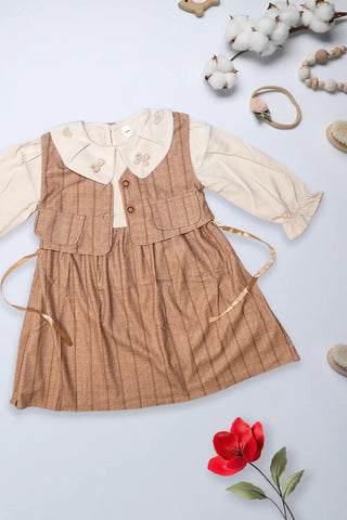 Vintage Beige Collar Dress