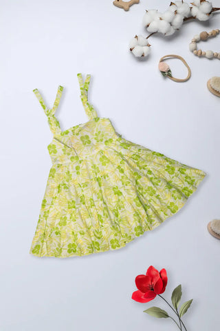 Lime Blossom Tie-Shoulder Dress
