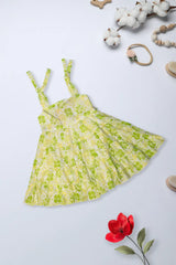 Lime Blossom Tie-Shoulder Dress