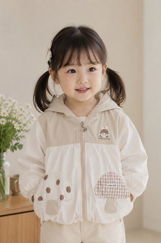 Cozy Mushroom Hooded Windbreaker