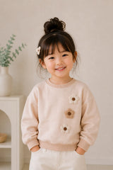 Floral Charm Beige Sweatshirt
