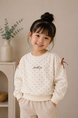 Smile Dot Cream Sweatshirt