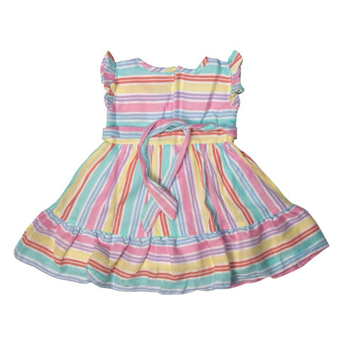 Rainbow Stripe Ruffle Dress