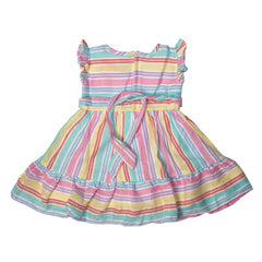 Rainbow Stripe Ruffle Dress