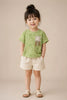Textured Flower Patch For Girls Green Floral Top